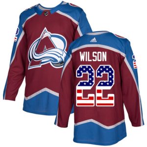 Kinder Colorado Avalanche Eishockey Trikot Colin Wilson #22 Authentic Burgundy Rot USA Flag Fashion